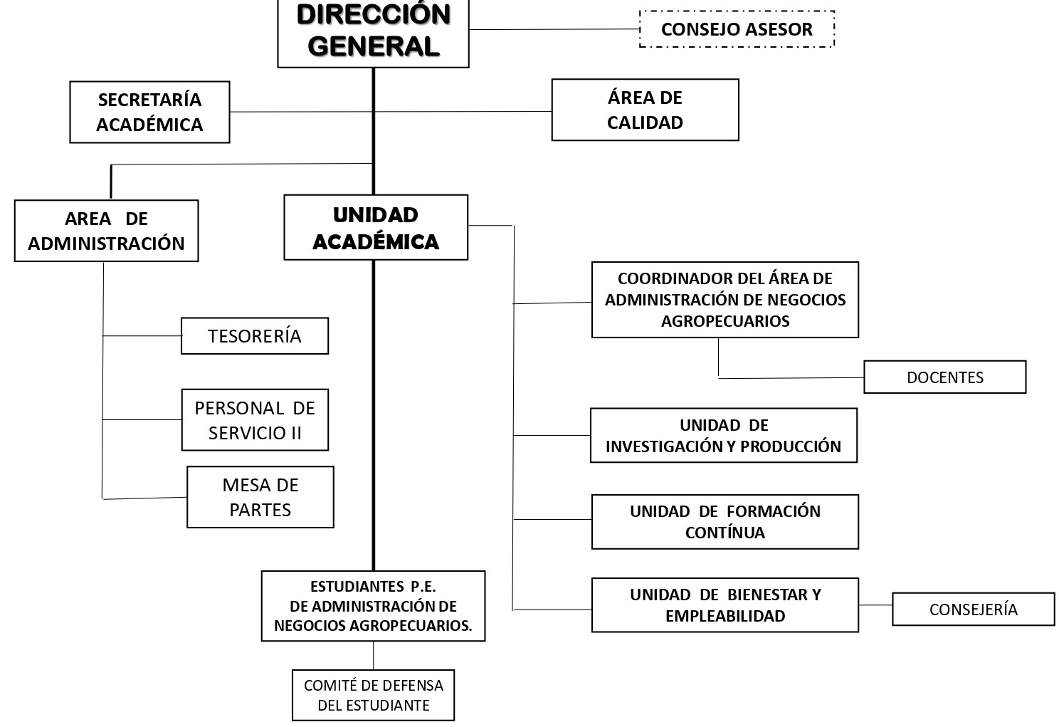 Organigrama IESTP Lizardo Montero Flores